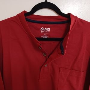 NWOT Orton Brothers Red Collared    Long Sleeve Shirt Sz: XL
